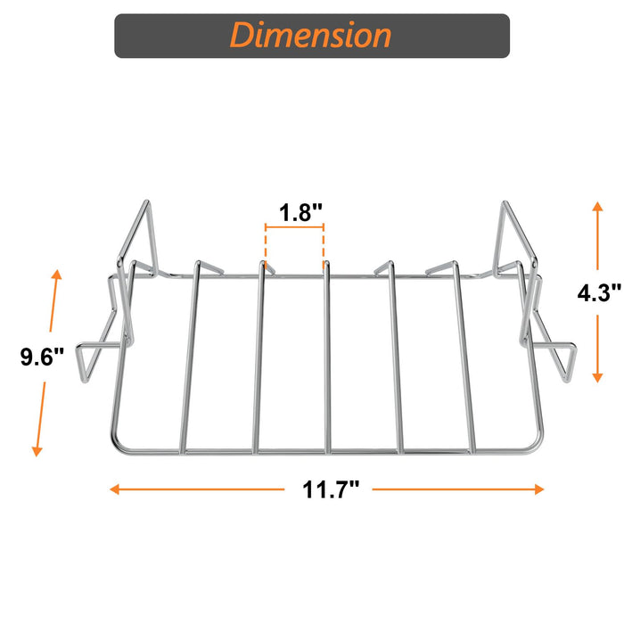 BQMAX Thanksgiving Turkey Roasting Rack for Big Green Egg, Rib Rack for Smoking and Grilling, V-Shaped Turkey Roast Rack for Kamado Joe, Large& XLarge Big Green Eggs, Turkey Roasting Rack Accessories - Grill Parts America