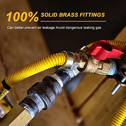 Grehitk Flexible Gas Line Connector for Dryer(1/2 72inch), Gas Hose Connector Kit for Stove, Water Heater, Gas Log, Pipe Diameter 5/8 in.OD(1/2 in. ID) Connector Size 1/2" FIP.1/2"MIP, Stainless Steel - Grill Parts America