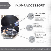 FlameTechGrills Charcoal Basket and Drip Tray for Weber Jumbo Joe Charcoal Grill 18 Inch - All in One - Grill Parts America