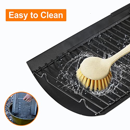 Hisencn 15"- 27" Adjustable Ash Pan/Drip Pan for Chargriller 5050 5072 5650 E1224 1224 1324 2121 2222 2727 2828 2929 2123 Charcoal Charbroil 17302056, with 2 Pack Fire Grate Hangers Replacement Parts - Grill Parts America