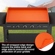 36" Silicone Griddle Mat, Upgrade Full-edge Griddle Top Covers for Blackstone 36 Inch, All Season Cooking Protective Cover, Protect Griddle from Rodents, Insects, Debris and Rust (Orange) - Grill Parts America