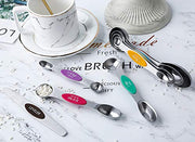 Magnetic Measuring Spoons Set of 8 Stainless Steel Dual Sided Stackable Measuring Spoons Nesting Teaspoons Tablespoons for Measuring Dry and Liquid Ingredients - Grill Parts America
