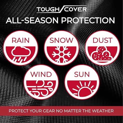 Tough Cover Snow Blower Cover - Basic Edition, Certified Waterproof, Heavy Duty 210D Marine Grade Fabric, Universal Fit, Outdoor Protection, Snowblower Cover Universal (Black) - Grill Parts America