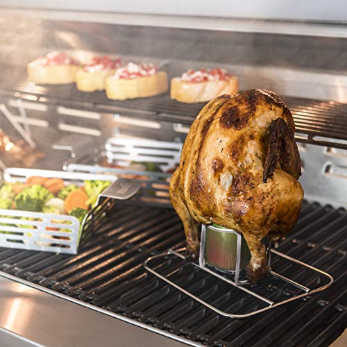 Char-Broil 140018 Grill+ Beer-can Chicken Rack, Stainless Steel - Grill Parts America