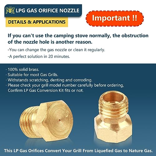 RIDEIWAKE Piezo Ignitor Piezo Spark Ignition Kit Electrode lgniter and Brass Jet Nozzle Misting Nozzle LPG Gas Orifice Pipe Replacement for Camping & Backpacking Stove Burner Heater （4 Pack) - Grill Parts America