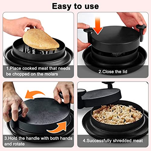 Chicken Shredder, Alternative to Bear Claws Meat Shredder, Meat Shredding Tool with Handles and Non-Skid Base Suitable for Pulled Pork, Beef and Chicken (Gray) - Grill Parts America