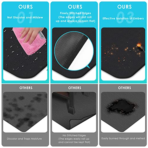 Under Grill Mat EC TECH, 60 x 48 Inch Grill Mat Under Desk, Double-Sided Fireproof Oil-Proof Mats for Fire Pit with Stitched Edge, Grill Mats for Outdoor Grill, Charcoal, Gas Grills, Smokers, BBQ - Grill Parts America