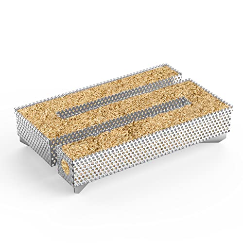 only fire 12 Hours Pellet Maze Smoker Tray, Grill Smoker Box for Hot and Cold Meat, Cheese Smoking, Fits Any Gas Grills, Charcoal Grills or Smokers, 5" x 8" - Grill Parts America