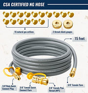 CALPOSE 15 Feet 5249 Propane to Natural Gas Conversion Kit for Blackstone 28”, 36” Griddle, 3/8 inch ID Natural Gas Hose Compatible for Tailgater, Rangetop Combo & Single Burner Rec Stove - Grill Parts America