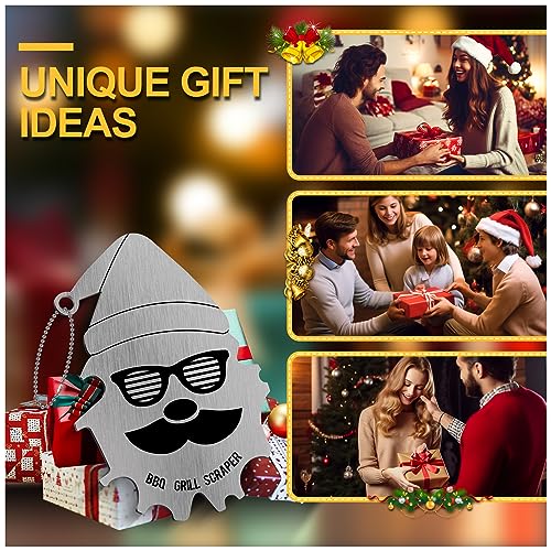 BBQ Grill Scraper, Stocking Stuffers for Men, Bristle Free Safe BBQ Scraper Fits Any Grilling Grate or Smoker Cleaning Tool and Kitchen Gadgets,Ideal Gifts for Christmas Men Dad Husband - Grill Parts America