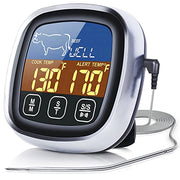 Meat Thermometer, Digital Meat Thermometer with Large Touchscreen LCD, with Long Probe, Kitchen Timer, Grill Thermometer, Cooking Food Meat Thermometer Instant Read for Smoker Kitchen BBQ Oven - Grill Parts America