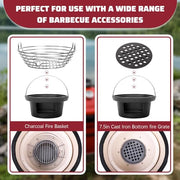 Cast Iron Ash Can with Handle for Kamado Joe Junior Grill, High Temperature Resistance Heavy Cast Iron Charcoal Ash Collector for Kamado Joe JR Accessories - Grill Parts America