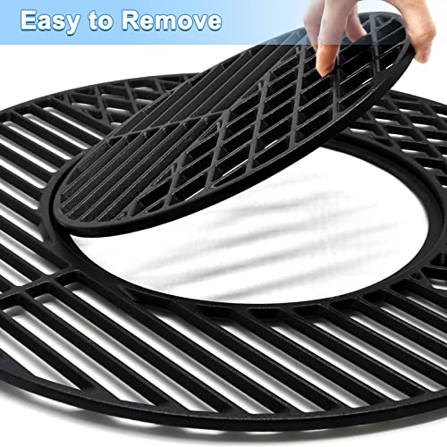 Adviace 21.5 Inch 8835 Cast Iron Grill Cooking Grates Replacement for 22.5" Weber Master-Touch, 22.5" Charcoal Smoker, Weber 22 Inch Kettle, Premium 22 Inch Charcoal Grill, 22" Weber Performer Premium - Grill Parts America