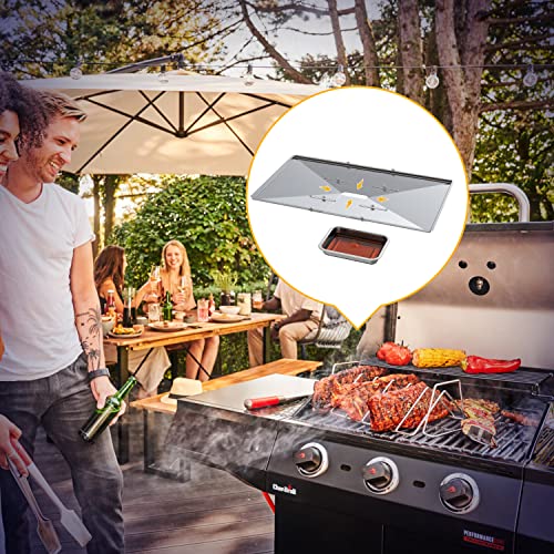 Geesta Grill Grease Tray Set, Stainless Steel Grill Replacement Parts, 24" - 27" Adjustable Grill Drip Pans Fit for Gas Grill from Dyna Glo, Nexgrill, Backyard Grill, Expert, BHG, Kenmore and More - Grill Parts America