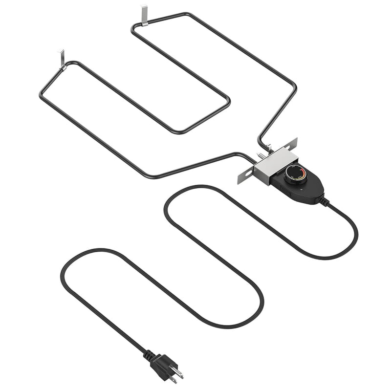 AJinTeby Electric Smoker Universal Replacement Part, 1500W Grill Heating Element with Adjustable Thermostat Cord Controller, Heating Element for Most Electric Smokers & Turkey Fryers - Grill Parts America