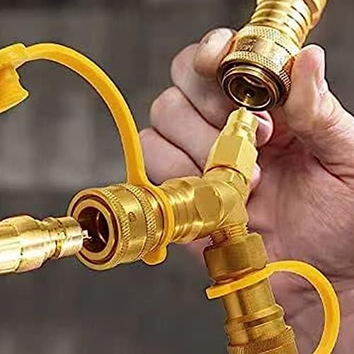 Natural Gas Y Splitter, 1/2 Inch Brass Propane Splitter 2 Way, Quick Connect Adapter for Natural Gas, Conversion Kit for Natural Gas Grills, Patio Heater, Pizza Oven - Grill Parts America