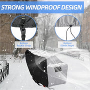 Zenicham Snow Blower Cover, 600D Heavy Duty Waterproof Snow Thrower Cover with Air Vent, Universal Fit Most Two-Stage Snowblower (50" L x 33" W x 40" H) Black & Gray - Grill Parts America