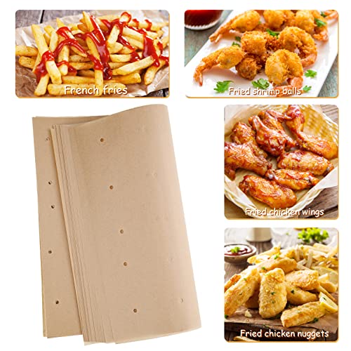 WMKGG 100 PCS Air Fryer Oven Liners, 12 x 11 inch Perforated Rectangular