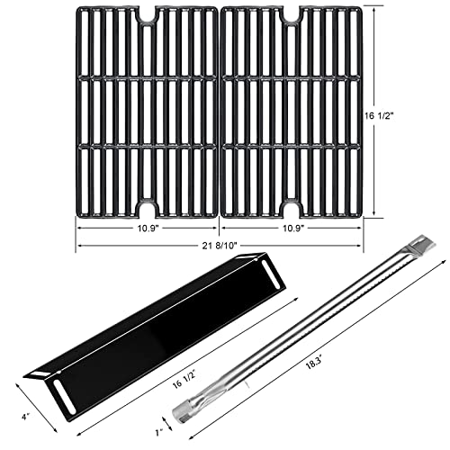 Hisencn Grill Replacement for Smoke Hollow PS9900, PS9500, 6800, Smoke Hollow Grill Parts for 16.5" Porcelain Steel Heat Plate Shield, Stainless Steel Pipe Burners, Cast Iron Cooking Grate - Grill Parts America
