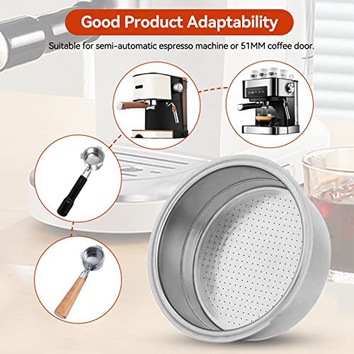 Stainless Steel Coffee Filter, 51mm Double Layer Pressurized Filter Basket Espresso Filter Basket for Portafilter Coffee Machine(Double Cup) - Kitchen Parts America