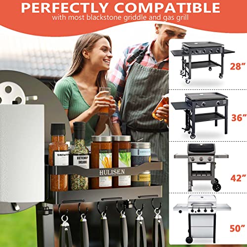 HULISEN Griddle Caddy, Grill Caddy for Blackstone 28"/36" Griddle Accessories and Prep Cart, BBQ Tool Organizer, Barbecue Grilling Storage Box with Paper Towel Holder for Outdoor Grill, No Drilling - Grill Parts America