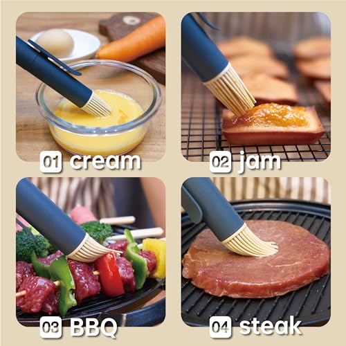 Cosamtec Silicone Grill Basting Brush Pastry Brush for Baking and Cooking Food Grade & BPA Free BBQ Grill Oil Brush with Nylon Handle 9" - Grill Parts America