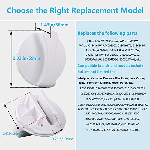 Reyhoar Refrigerator Water Filter Cap Replacement Part 2186494W - Compatible with Whirlpool & Kenmore & Roper Refrigerators - Replaces WP2186494W, 2186884W, 4392865, 4392869 - Grill Parts America