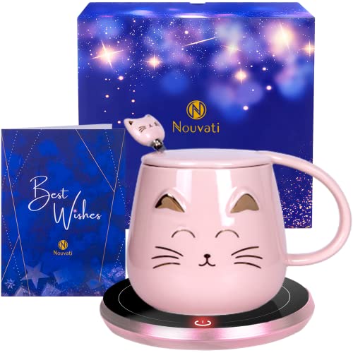  Coffee Cup Warmer Coffee Warmer with Mug for Women Electric Coffee  Mug Heater Temperature Control Ceramic Cute Cat Smart Coffee Warmer for  Office Desk Home Christmas Birthday Gift (Pink): Home 