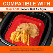 Silicone Air Fryer Liner for Ninja Air Fryer, 2-Pack Reusable Air Fryer Silicone Basket Silicone Pot Round Air fryer Oven Accessories Compatible with Ninja Foodi AG301 Air Fryer Indoor Grill - Grill Parts America