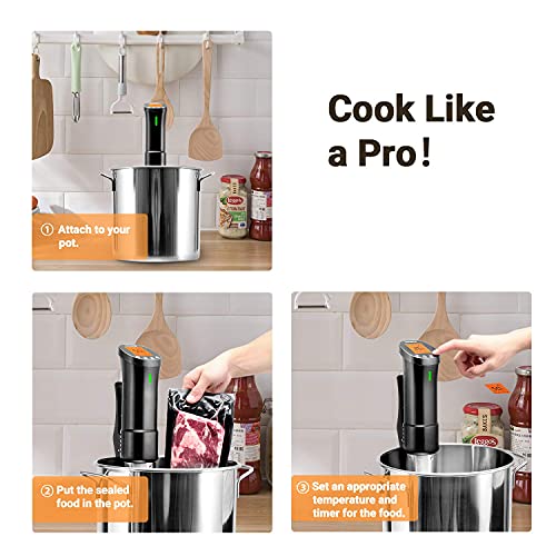 Sous Vide Cooker| Inkbird Wifi Sous Vide Mchine Precision Cooker, 1000W Immersion Circulator with Recipes,Timer | Ultra-Quiet : ISV-200W - Kitchen Parts America