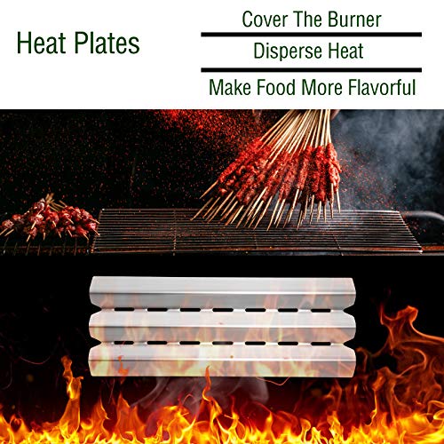 Damile Grill Heat Plates Shield Burner Cover Flame Tamer Gas Grill Burner Pipe Tube BBQ Gas Grill Replacement Parts for Broil King 9221-64, 9225-64, 9235-24, 9615-54, Baron 440, Baron 490, Baron 590 - Grill Parts America