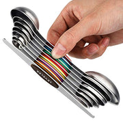 Magnetic Measuring Spoons Set of 8 Stainless Steel Dual Sided Stackable Measuring Spoons Nesting Teaspoons Tablespoons for Measuring Dry and Liquid Ingredients - Grill Parts America