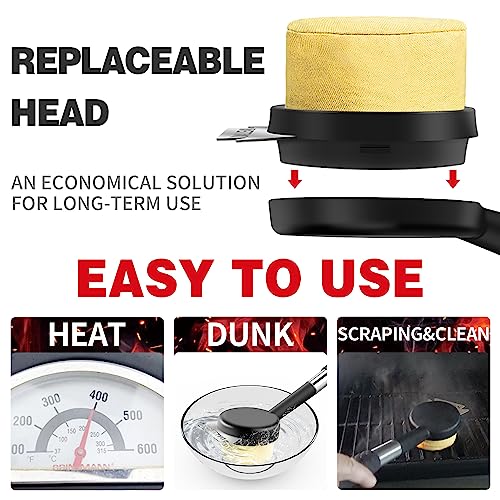 Replacement Grill Brush Head with Scraper, Bristle-Free Sponge Brush Head for Safe and Effective BBQ Cleaning Scraper Tools for Cast Iron or Stainless-Steel Grates, Barbecue Cleaner - Grill Parts America