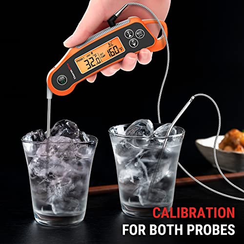 ThermoPro TP710 Instant Read Meat Thermometer Digital for Cooking, 2-in-1 Waterproof Kitchen Food Thermometer with Dual Probes and Dual Temperature Display for Oven, Grilling, Smoker & BBQ - Grill Parts America