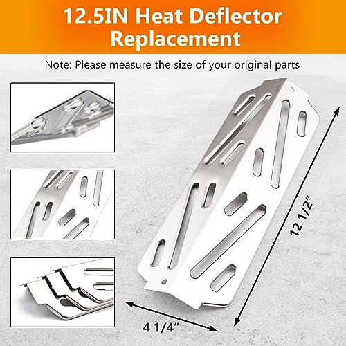 Hisencn Heat Deflector for Weber Genesis II/LX 400 Series, Genesis II/LX E410 E415 E435 E440 II/LX S410 S415 S435 S440, Stainless Steel Heat Plates Replacement for Weber 66041 66686 - Grill Parts America