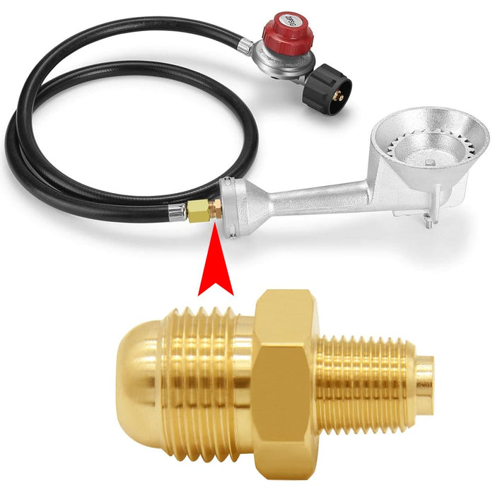 Uenede 3PCS Propane Orifice Connector Brass Tube Fitting, 3/8" Flare x 1/8" NPT Male, Gas Orifice Jets Nozzle for Freestanding Casting Cooking Stove Grill Turkey Pot Cooker Fryer Parts - Grill Parts America