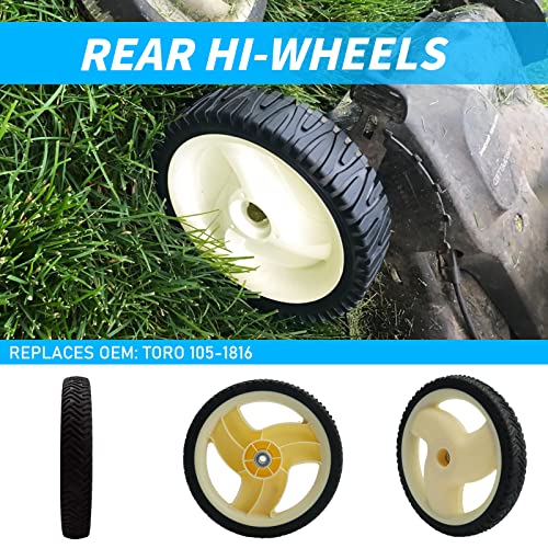 (2 Pack) Rear Wheels 105-1816 for Toro 22" Recycler Lawnmower 20012 20016 20019 - Grill Parts America