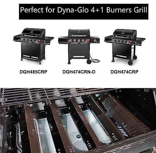 MONIBAQ Grill Heat Plates Replacement for Dyna Glo 5 Burner DGH474CRP, DGH485CRP, Gas Grill Parts Heat Tents Replace Dyna-Glo 4 Burner DGH450CRP, 4+1 Heat Shield Flame Shields - Grill Parts America