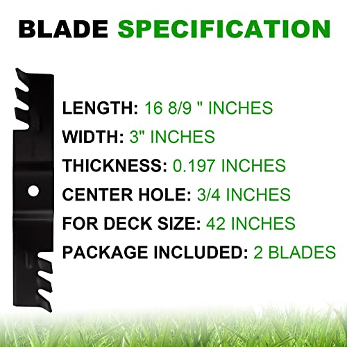 AEagle Mower Mulching Blade for Cub Cadet 48 inch Deck GT2148 Recon Z-Force LZ48 PRO-Z 100 02005017-X 942-04417-X, Toothed 3 Pack - Grill Parts America