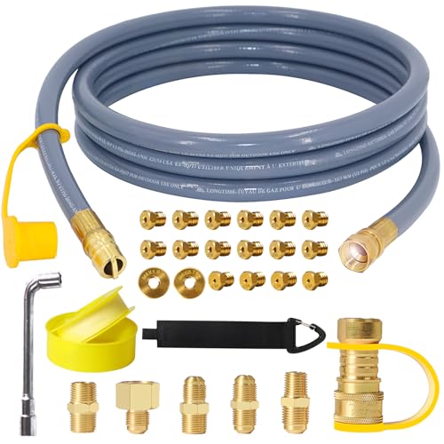 5369 Propane to Natural Gas Conversion Kit, For Weber, Fire Pit,CharBroil, Blackstone 28" &36 ",Nexgrill,Generator, Pizza Oven, Patio Heater,etc.12FT 3/8" ID Natural Gas Hose with Quick Connect - Grill Parts America