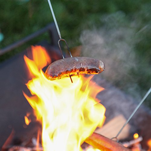 MalloMe Marshmallow Roasting Sticks - Smores Skewers for Fire Pit Kit - Hot Dog Camping Accessories Campfire Marshmellow 32 Inch Long Fork - 5 Pack - Grill Parts America