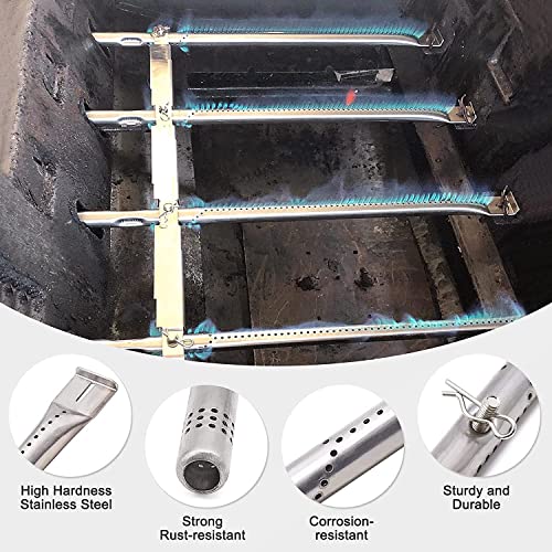 Adviace Grill Replacement Parts for Charbroil 463347017, 463335517, 463377319, 463342119, 463376017, Cast Iron Grill Grates, Heat Plates, Burners, Crossover Tube, Igniters for Char-Broil G470-0002-W1. - Grill Parts America