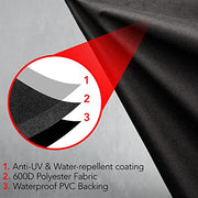 GrillTough Heavy Duty BBQ Grill Cover for Outdoor Grill, 58 Inch – Waterproof, Weather Resistant, UV & Fade Resistant with Adjustable Straps – Gas Grill Cover for Weber, Genesis, Charbroil, etc. Black - Grill Parts America
