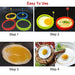 Silicone Egg Rings Round - NUIBY Non Stick Fried Egg Mold - Pancakes Maker Molds - Breakfast Egg Sandwich Cooker Maker - 4 Pack 4 Color, with Bonus 1 Spray Brush or 2 Egg Poachers or Both - Grill Parts America