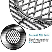 Hongso 8835 21.5 Inch Non-Stick Polished Porcelain Coated Grill Grates for Weber Original Kettle Premium 22 Inch Charcoal Grill, 22" Weber Performer Premium, Deluxe Charcoal Grill, 22'' Smokers - Grill Parts America