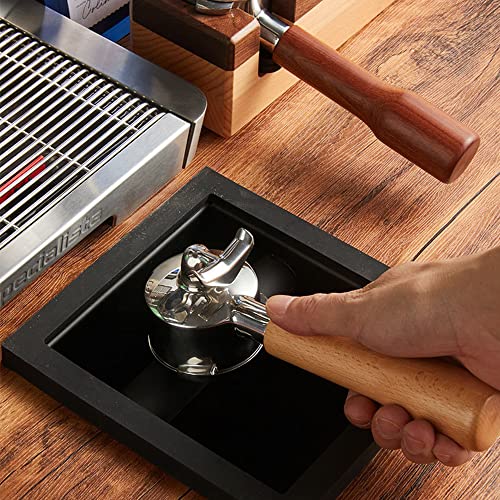 Ankong 54mm Coffee Portafilter for Breville Coffee Machine , Coffee Handle Filter Holder Solid Wood Double Nozzle Coffee Maker Parts Portafilter Handle Stainless Steel Reusable (A black rosewood) - Kitchen Parts America