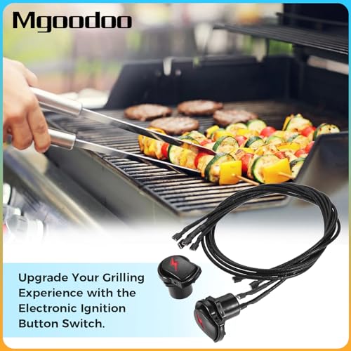 Mgoodoo Electronic Ignition Button Switch Kit, Grill Replacement Igniter Push Button Module Grill Igniter Button with Wires Fits for Surefire Ignition Systems, 2 Pack - Grill Parts America