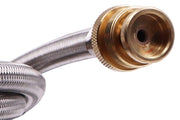 15 Ft Stainless Steel Braided Propane Adapter Max 350 Psi Hose with Pressure Gauge 5-40 Lb Convert Replace for Qcc1/type1 Tank Connects 1 Lb Bulk Portable Appliance to 5-40 Lb Propane Tank Cylinder - Grill Parts America