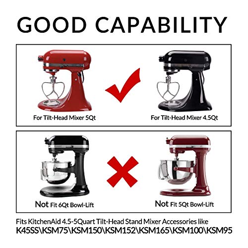 Geesta Polished Stainless Steel Flat Beater for Kitchen aid 4.5 Qt - 5 Qt Tilt-Stand Mixer Attachments for Kitchen Paddle, Baking - Pastry, Pasta Dough, Lcing, Mixing Accessory - Dishwasher Safe - Kitchen Parts America