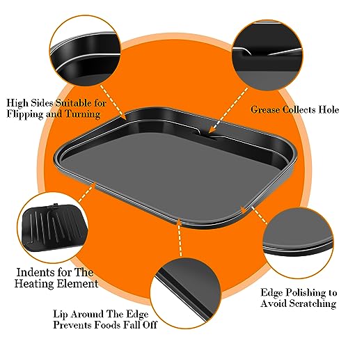 GRILL FORCE Cast Iron Griddle for Ninja Woodfire Grills,Non-Stick Griddle Plate Flat Top Griddle Grill Pan Compatible with Ninja Woodfire Outdoor Grills (Ninja OG701) Ceramic Coating,Insert - Grill Parts America